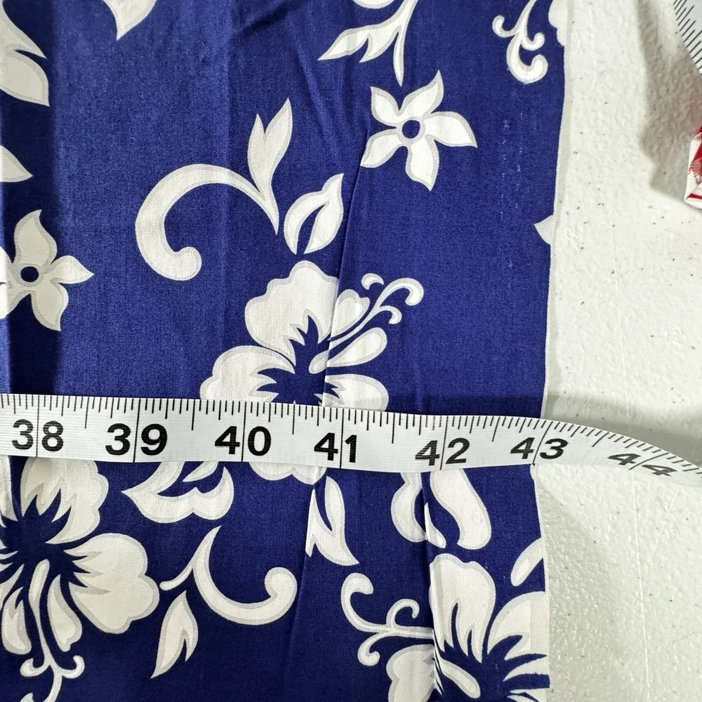 Printex Fabrics LC 80096 Hawaiian Hibiscus Fabric Remnants Red Royal Blue Floral